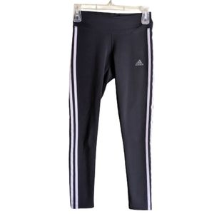 Adidas Climalite Workout Legging Black White Side Stripes